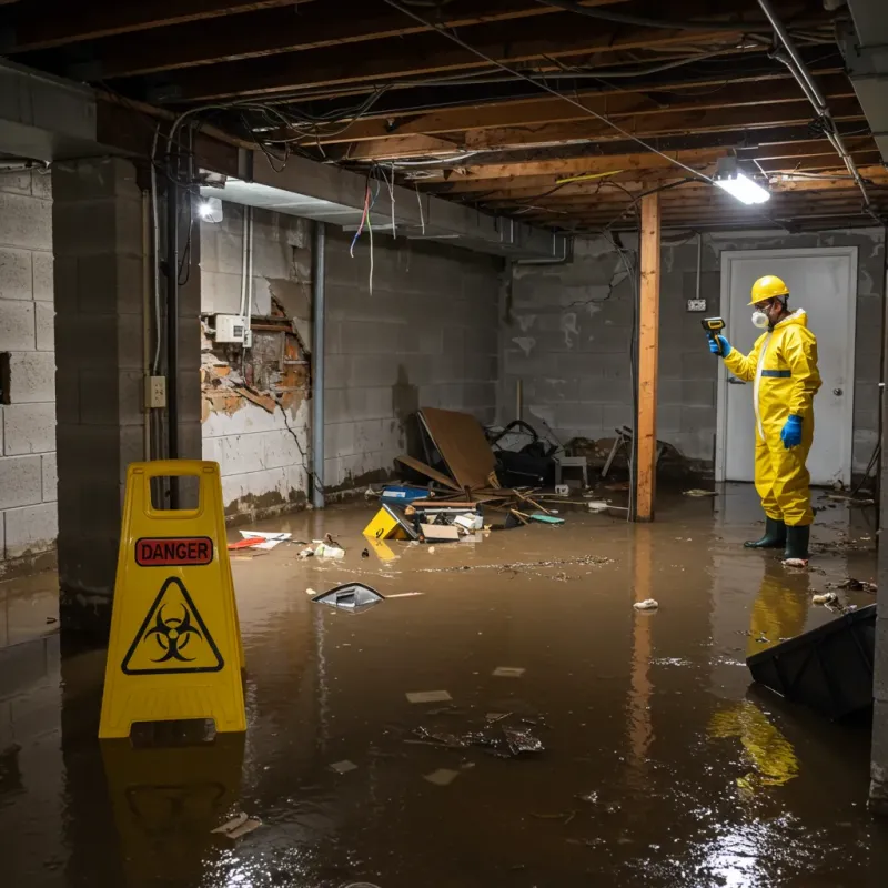 Flooded Basement Electrical Hazard in Martinsville, IL Property