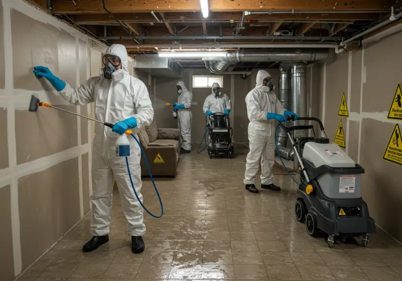 Basement Moisture Removal and Structural Drying process in Martinsville, IL